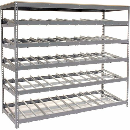 GLOBAL INDUSTRIAL Carton Flow Shelving Single Depth 3 LEVEL 96Win x 36inD x 84inH 184054